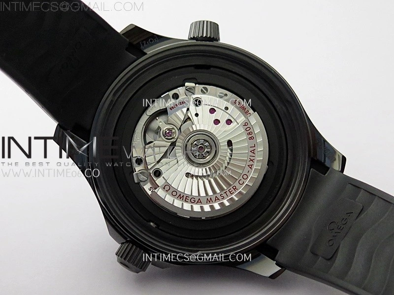 Seamaster 300m 43.5mm Black Ceramic VSF 1:1 Best Edition Black Dial on Black Rubber Strap A8806